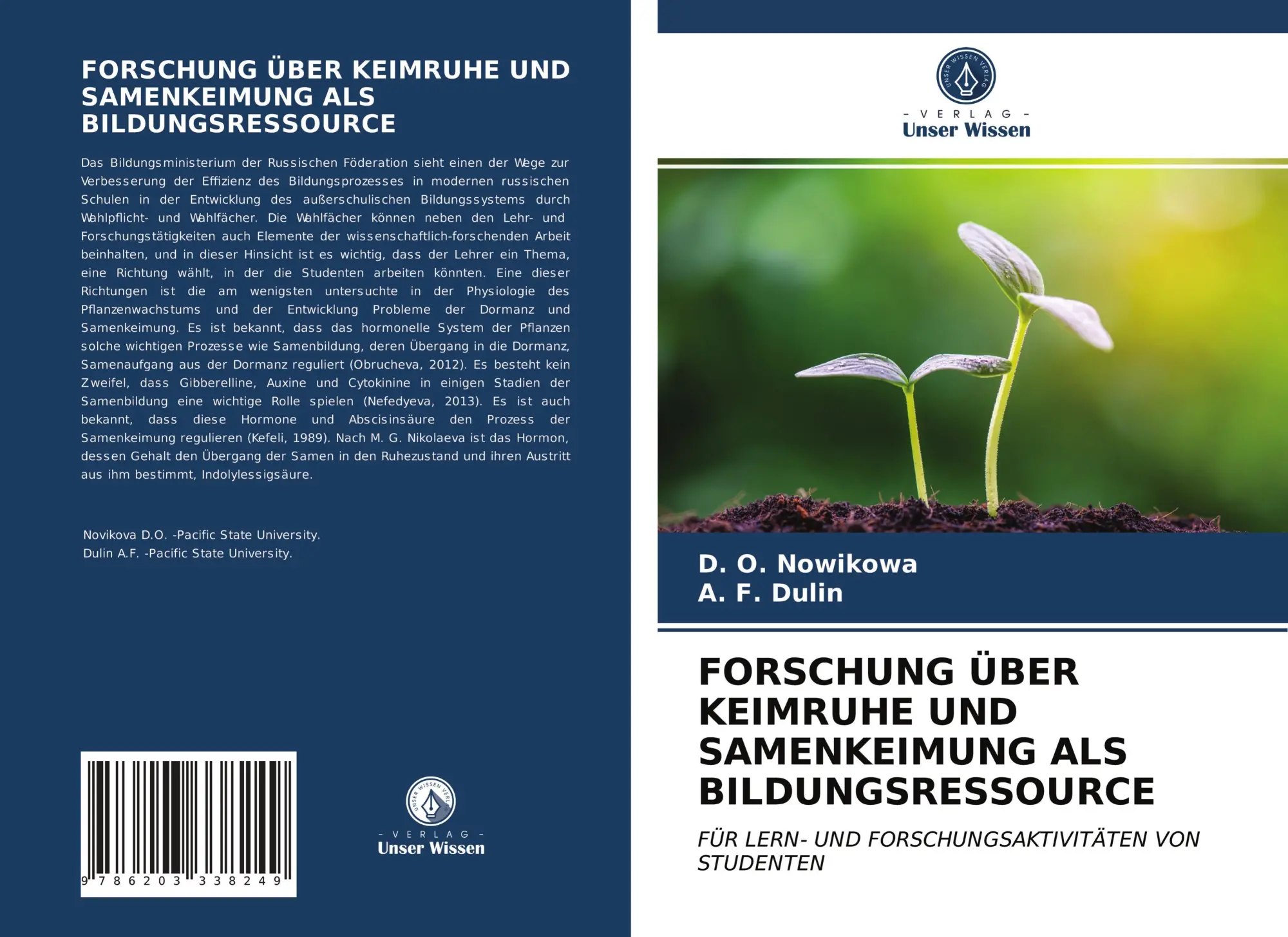 Cover: 9786203338249 | FORSCHUNG ÜBER KEIMRUHE UND SAMENKEIMUNG ALS BILDUNGSRESSOURCE | Buch