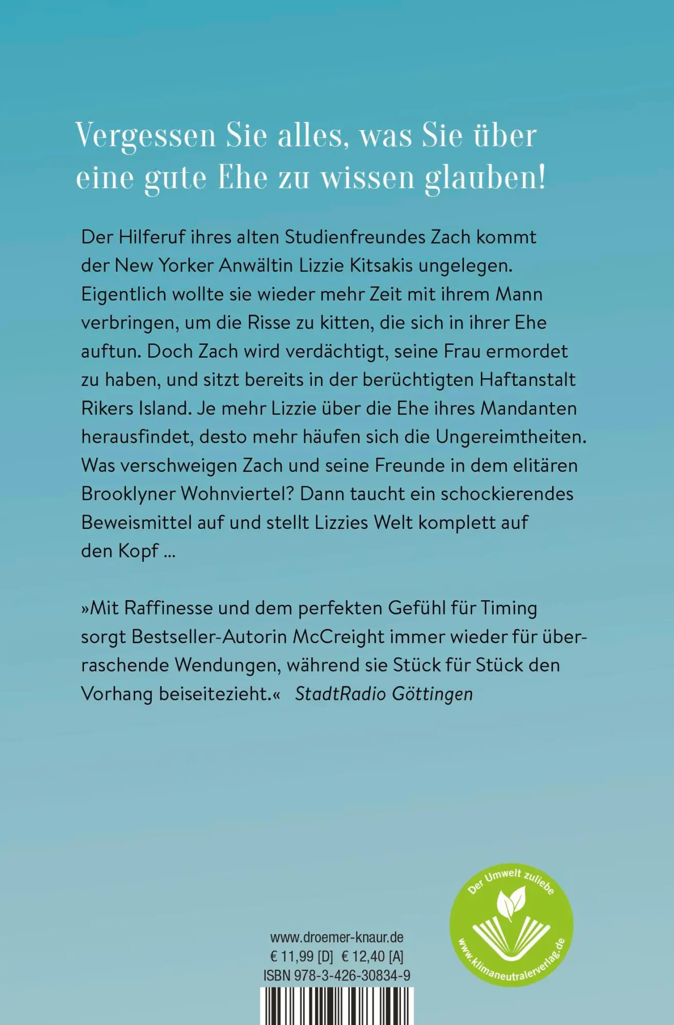 Rückseite: 9783426308349 | Eine perfekte Ehe | Thriller | Kimberly Mccreight | Taschenbuch | 2022
