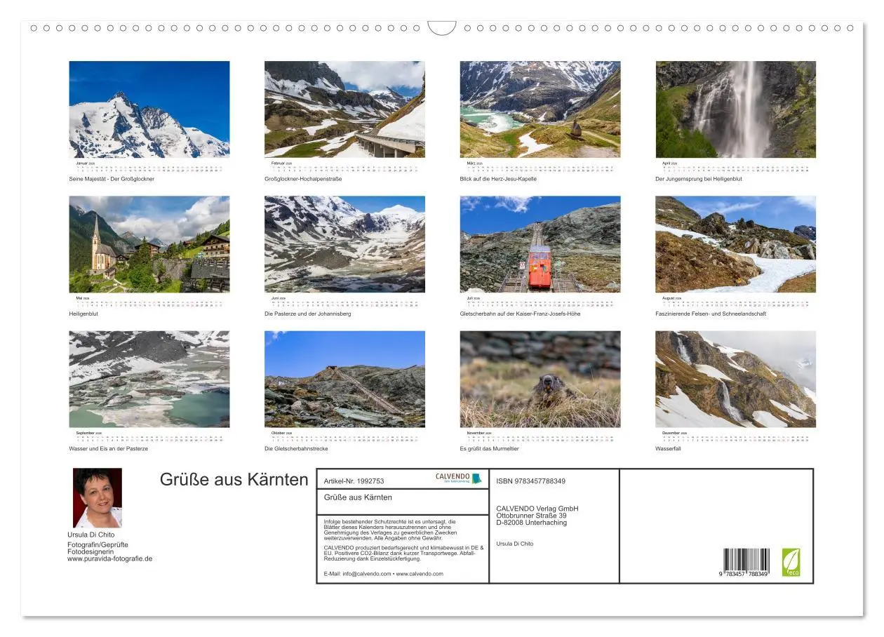 Bild: 9783457788349 | Grüße aus Kärnten (Wandkalender 2026 DIN A2 quer), CALVENDO...