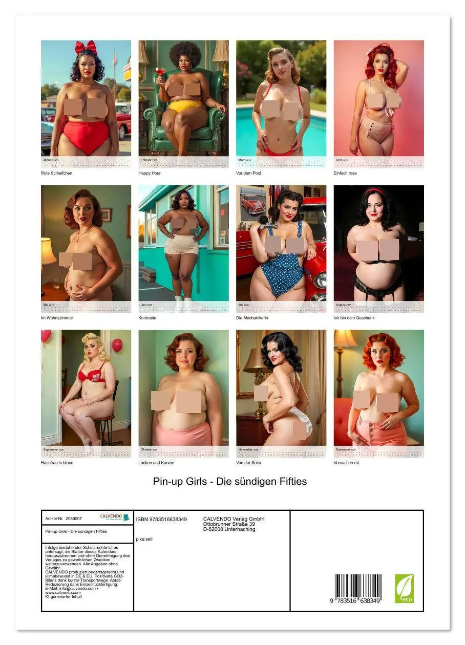 Bild: 9783516638349 | Pin-up Girls - Die sündigen Fifties (Wandkalender 2026 DIN A3...