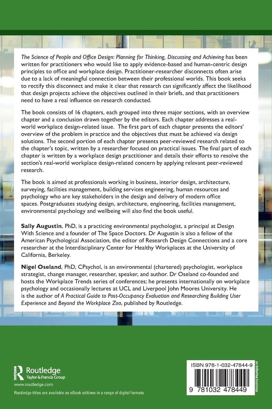 Rückseite: 9781032478449 | The Science of People and Office Design | Sally Augustin (u. a.)