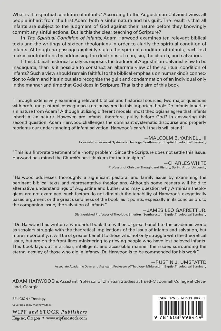 Rückseite: 9781608998449 | The Spiritual Condition of Infants | Adam Harwood | Taschenbuch | 2011