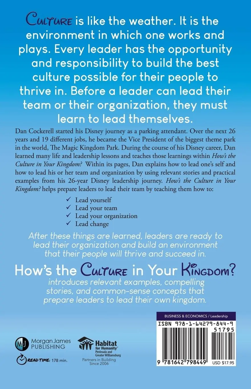 Rückseite: 9781642798449 | How's the Culture in Your Kingdom? | Dan Cockerell | Taschenbuch
