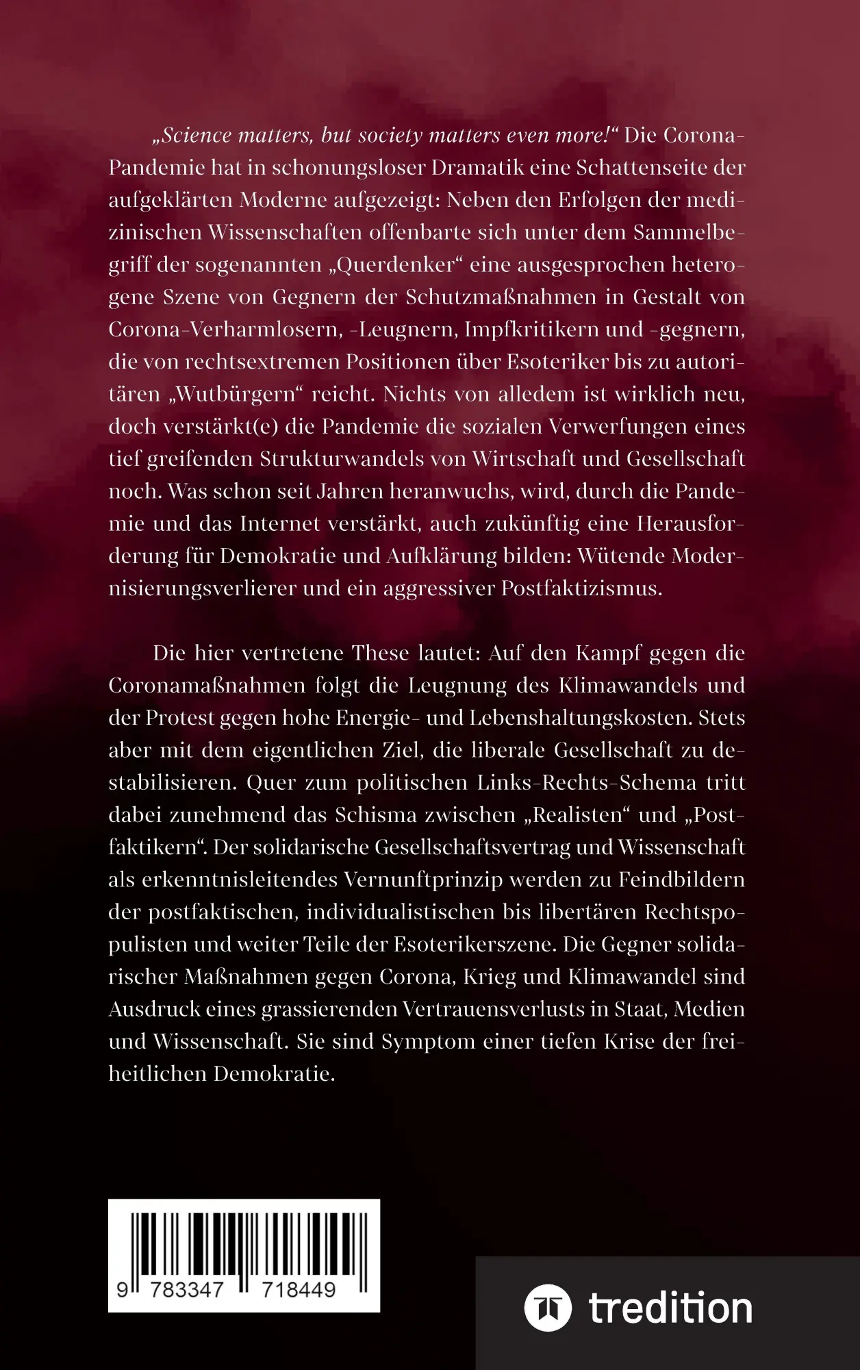 Rückseite: 9783347718449 | "Querdenker" und Postfaktiker | Bernd Lederer | Taschenbuch | 212 S.