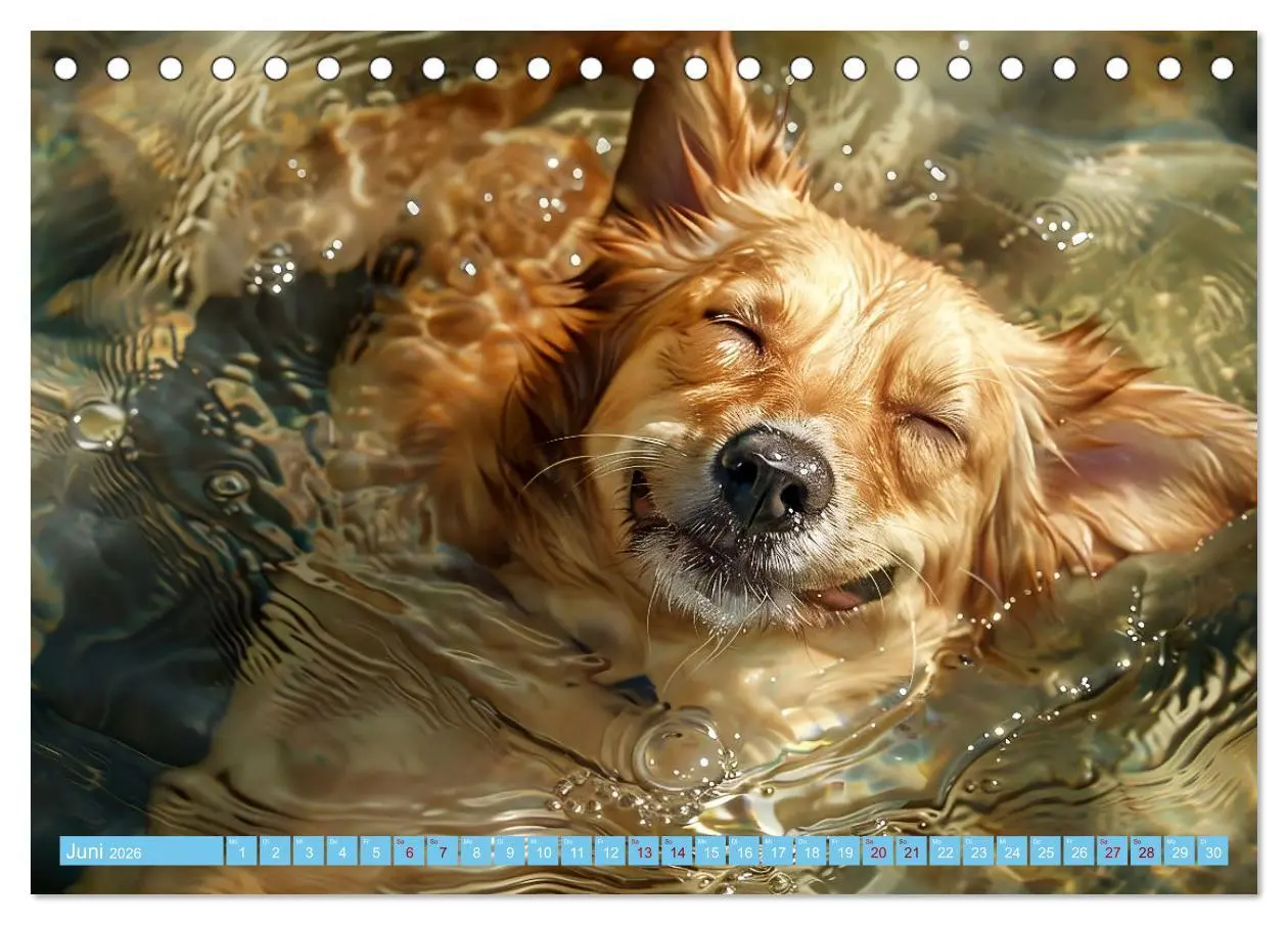 Bild: 9783457398449 | Hunde und Wasser (Tischkalender 2026 DIN A5 quer), CALVENDO...