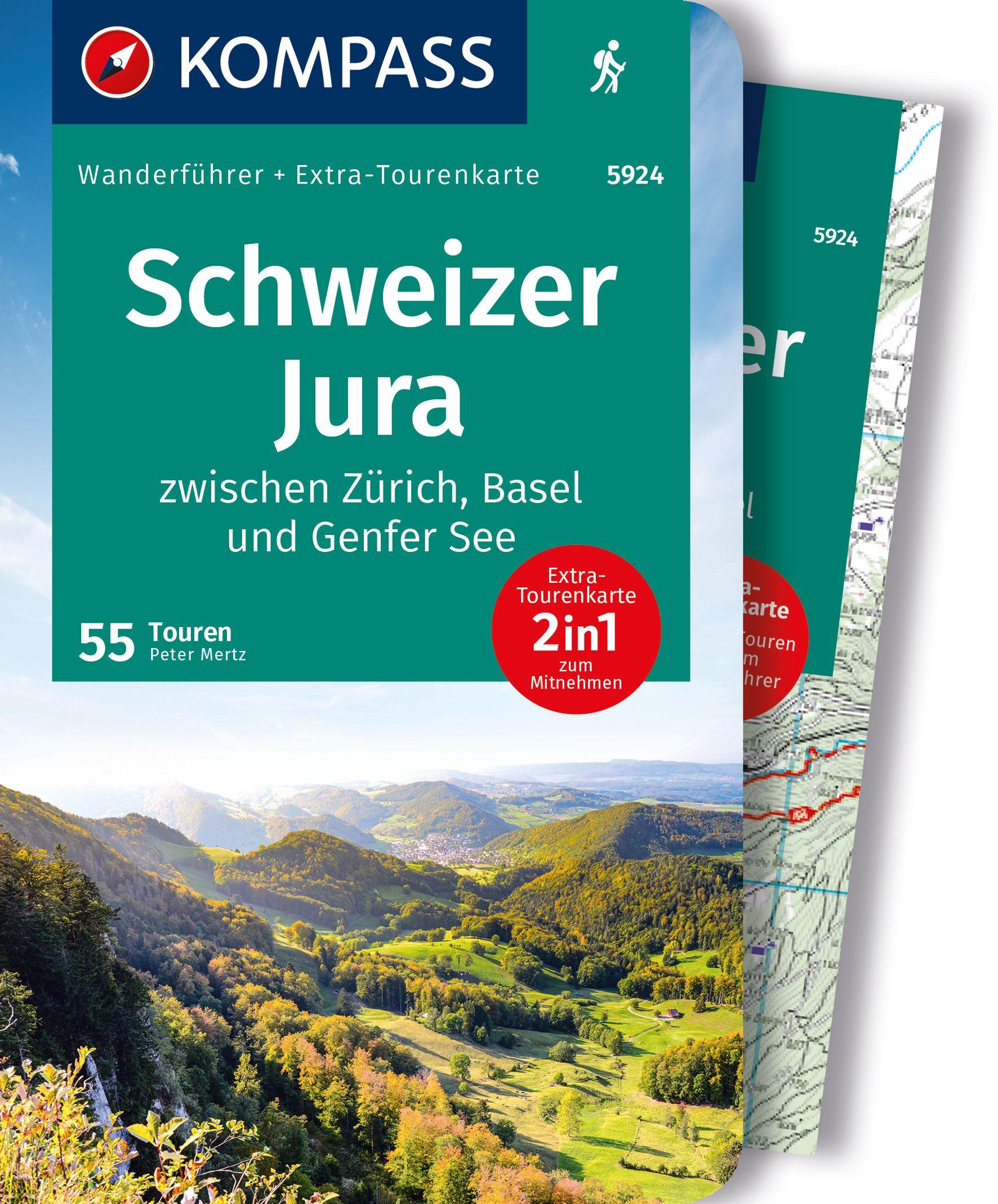 Cover: 9783991218449 | KOMPASS Wanderführer Schweizer Jura, 55 Touren mit Extra-Tourenkarte