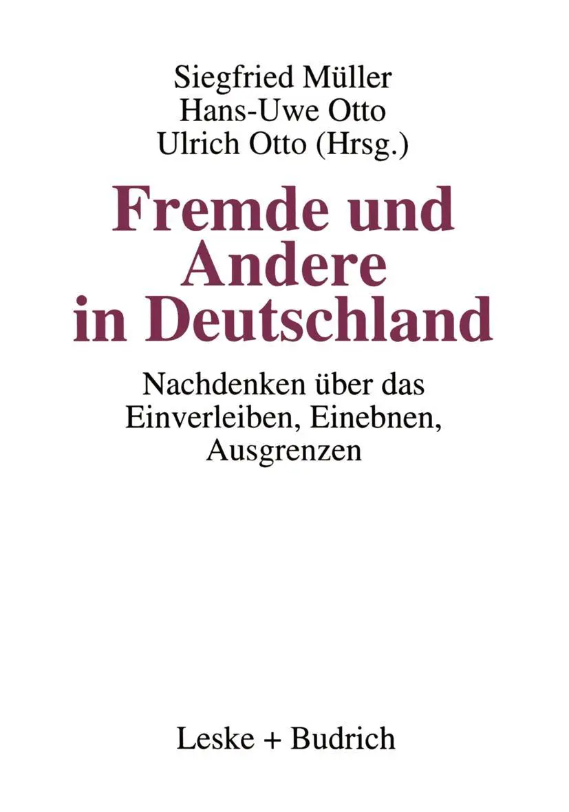 Cover: 9783322958549 | Fremde und Andere in Deutschland | Siegfried Müller | Taschenbuch