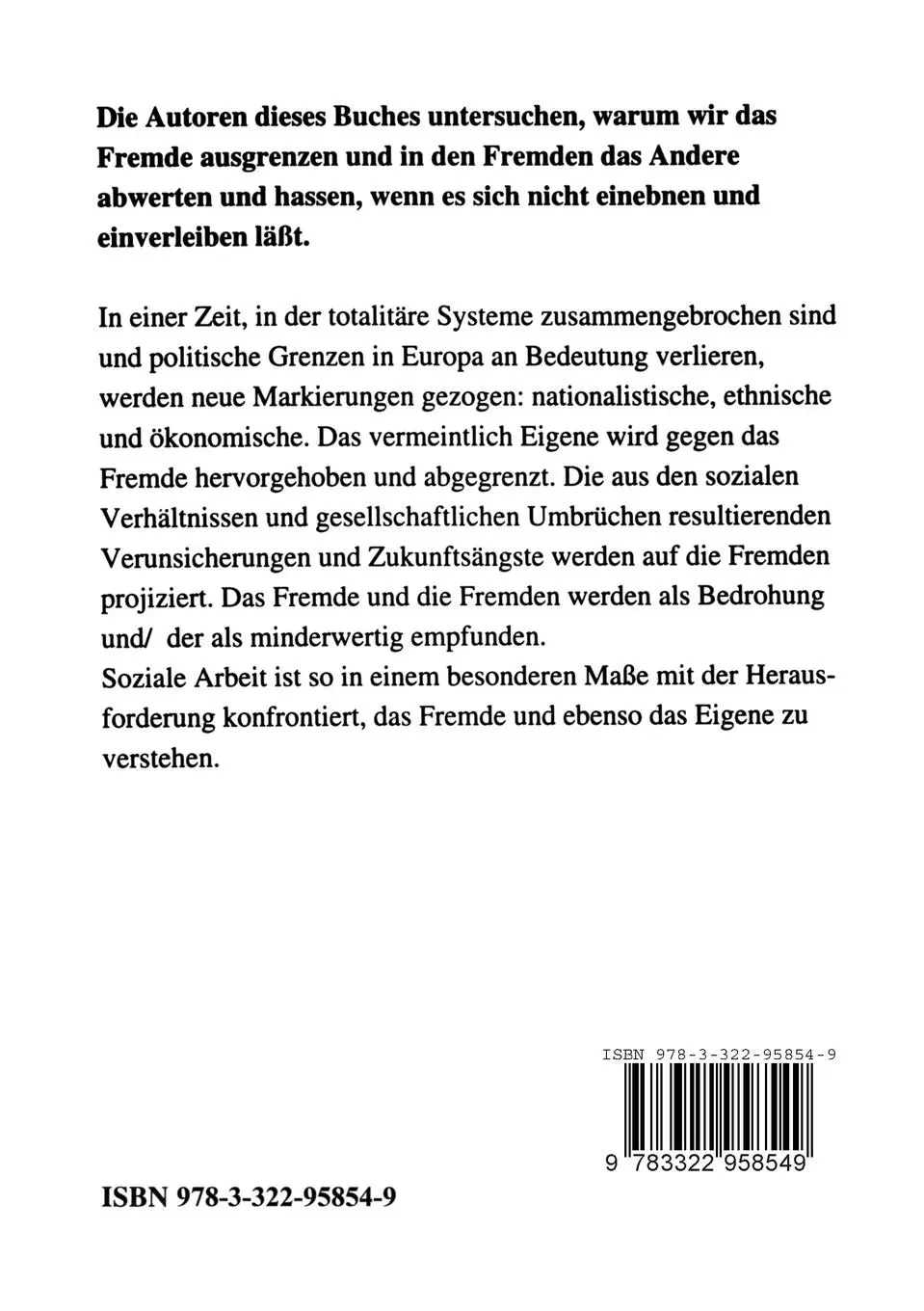 Rückseite: 9783322958549 | Fremde und Andere in Deutschland | Siegfried Müller | Taschenbuch