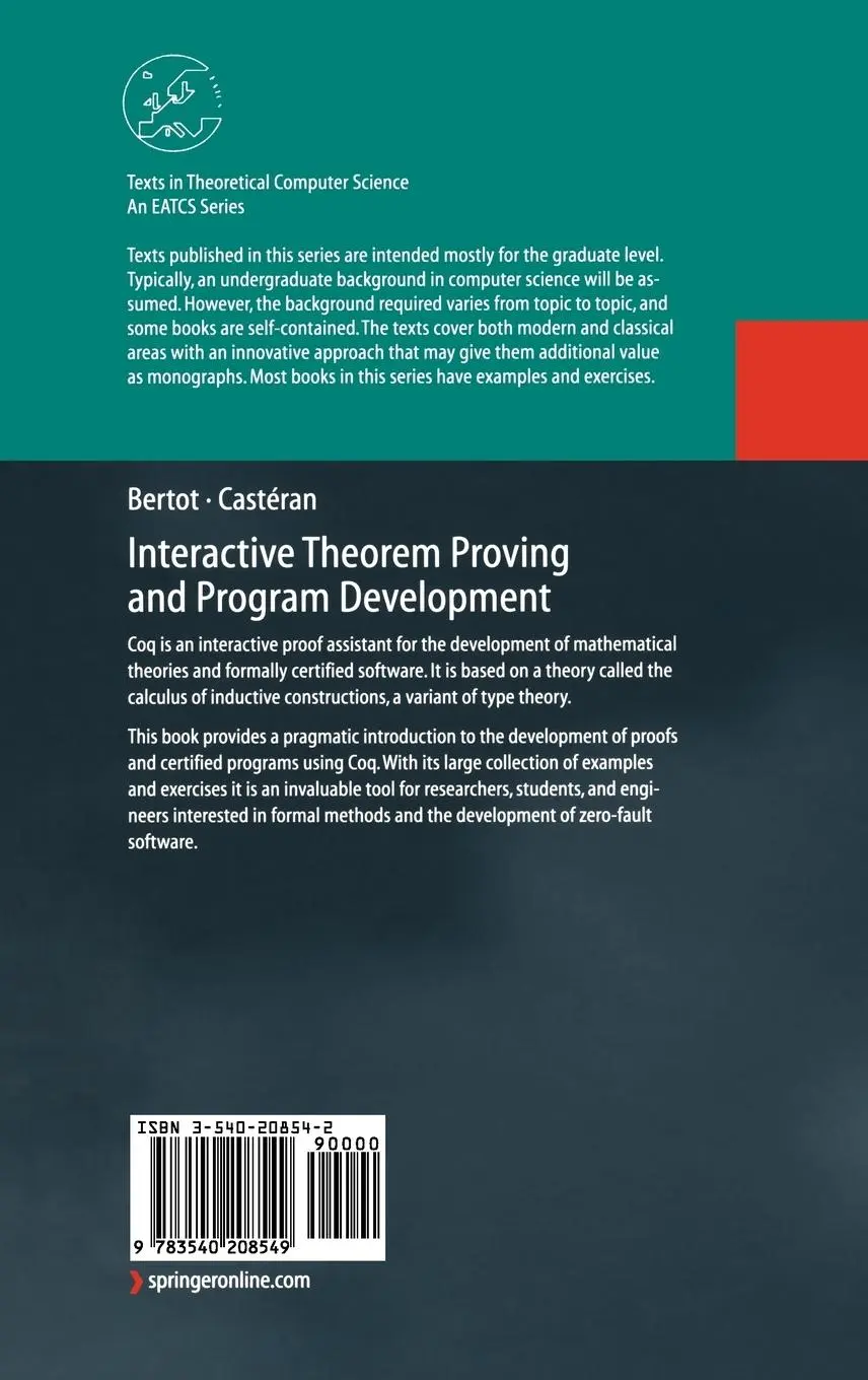 Rückseite: 9783540208549 | Interactive Theorem Proving and Program Development | Castéran (u. a.)
