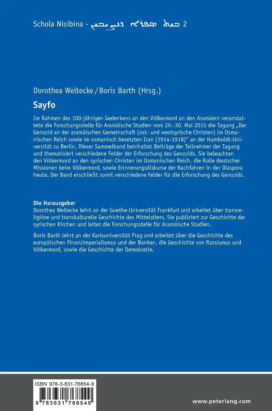 Rückseite: 9783631768549 | Sayfo | Das Jahr des Schwertes | Dorothea Weltecke | Buch | Gebunden
