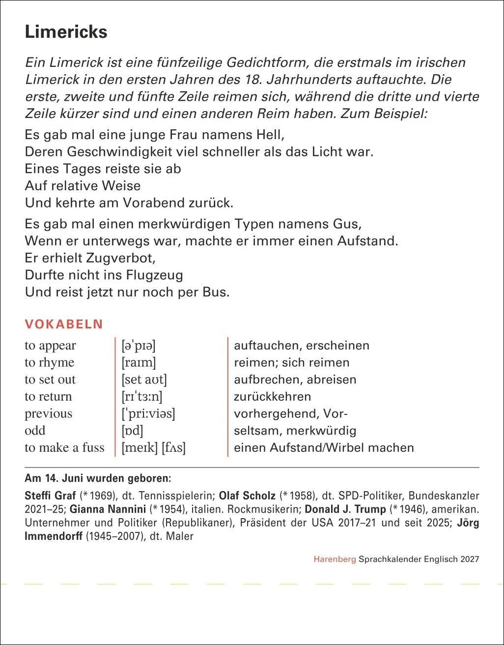 Bild: 9783840038549 | Englisch Sprachkalender 2027 - Englisch lernen leicht gemacht -...