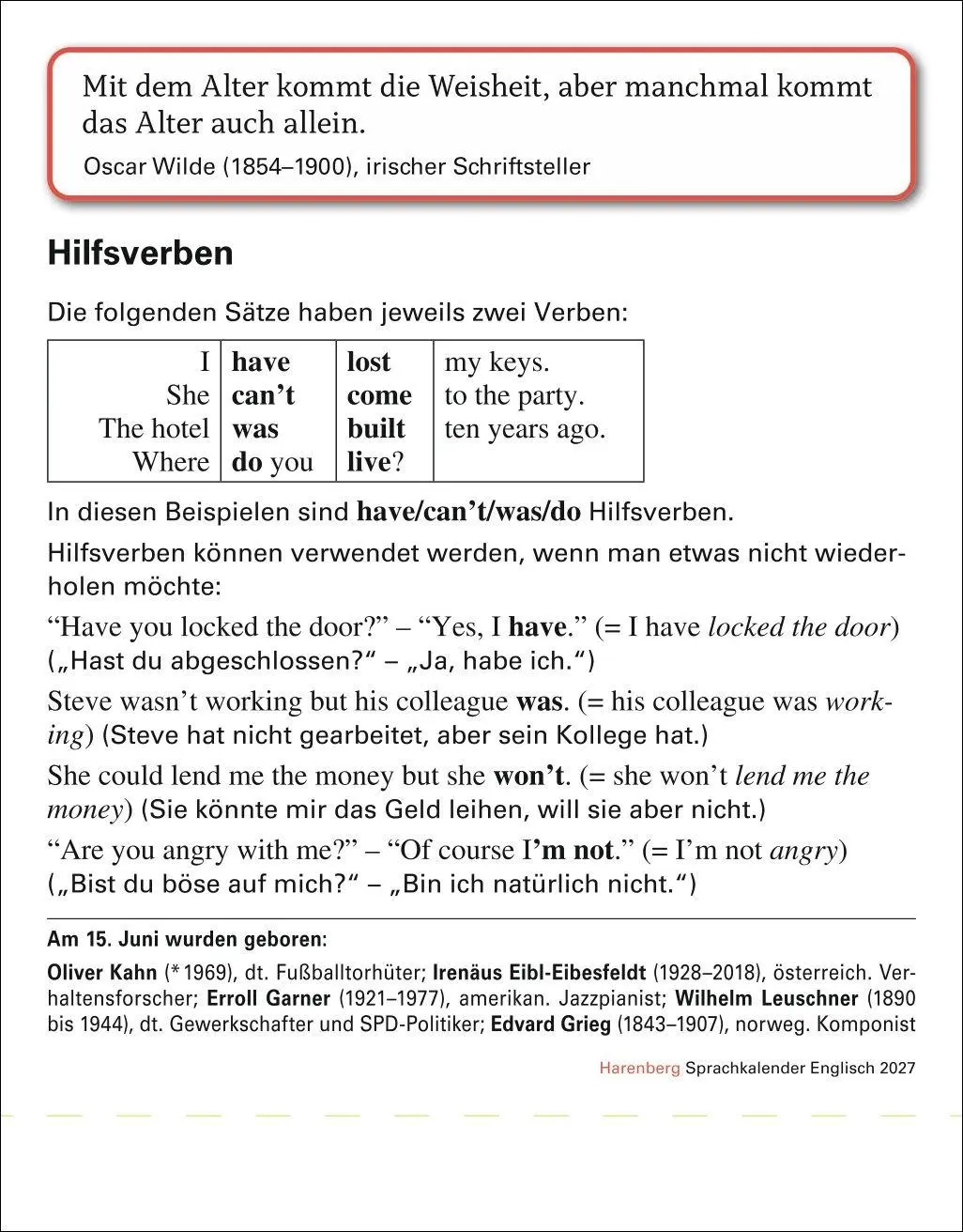 Bild: 9783840038549 | Englisch Sprachkalender 2027 - Englisch lernen leicht gemacht -...
