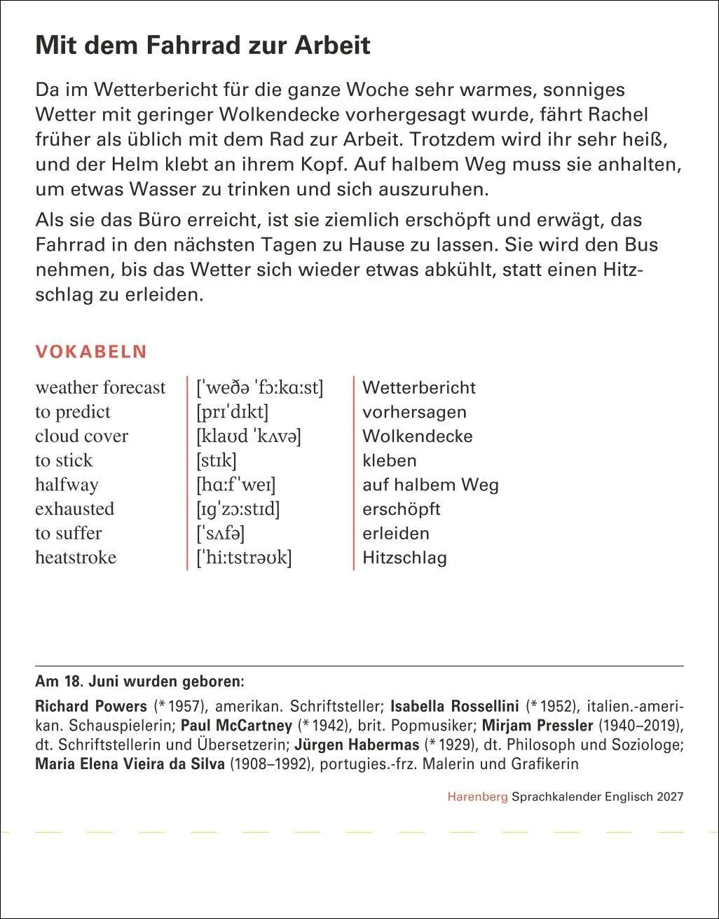 Bild: 9783840038549 | Englisch Sprachkalender 2027 - Englisch lernen leicht gemacht -...