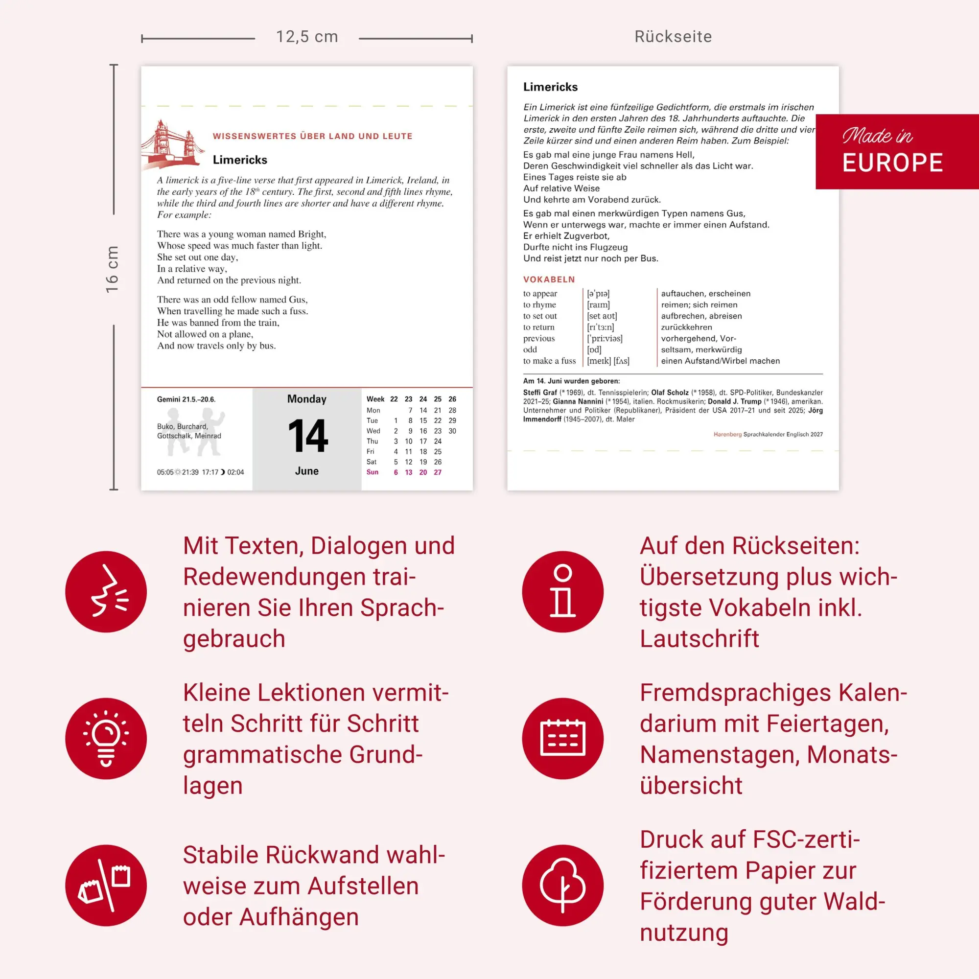 Bild: 9783840038549 | Englisch Sprachkalender 2027 - Englisch lernen leicht gemacht -...