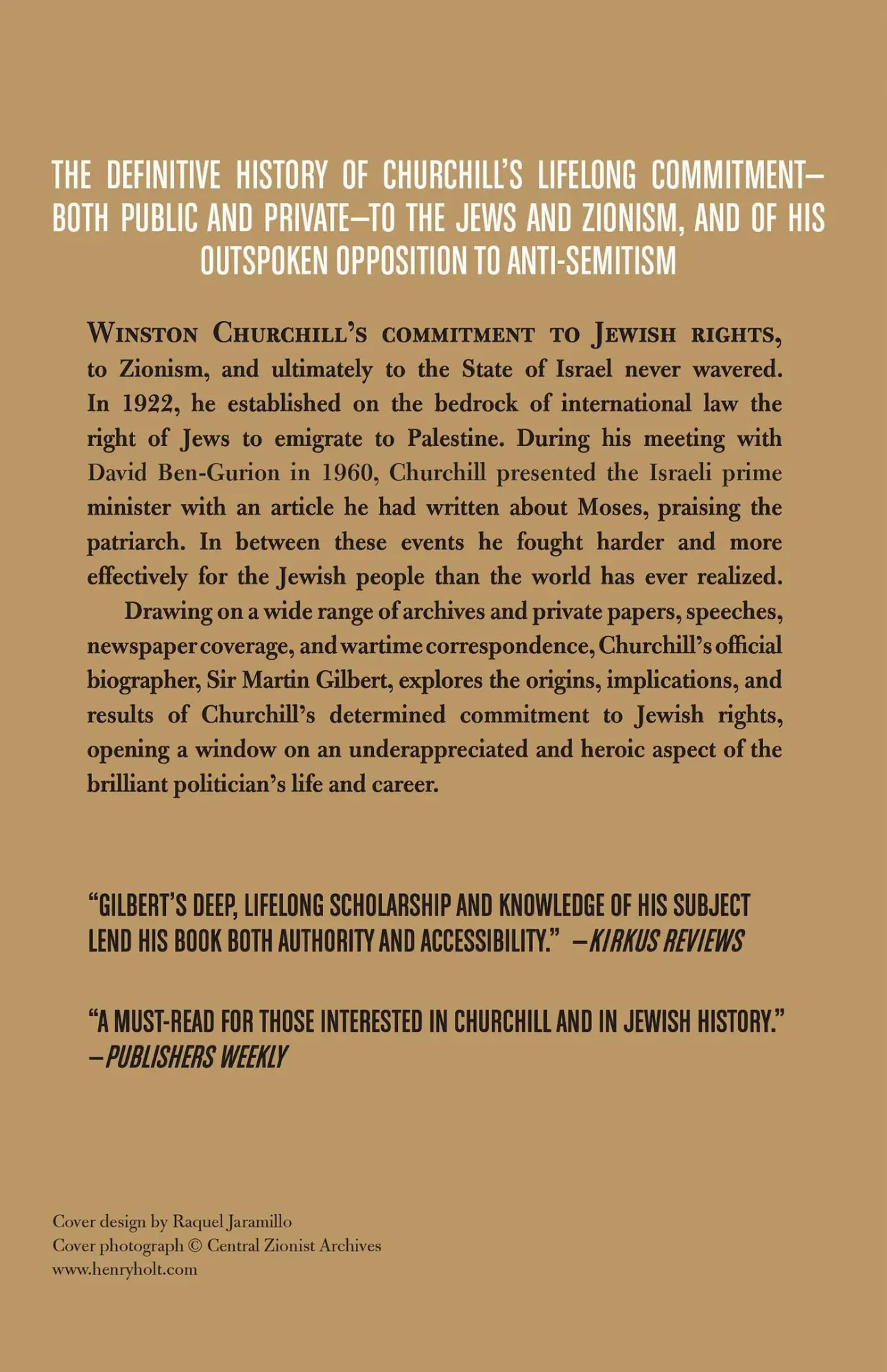 Rückseite: 9780805088649 | Churchill and the Jews | A Lifelong Friendship | Martin Gilbert | Buch