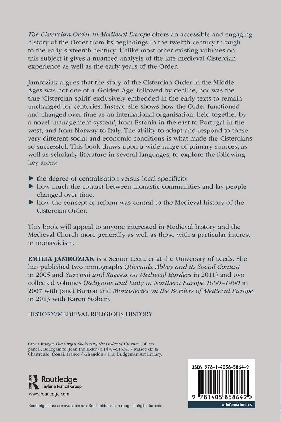 Rückseite: 9781405858649 | The Cistercian Order in Medieval Europe | 1090-1500 | Emilia Jamroziak