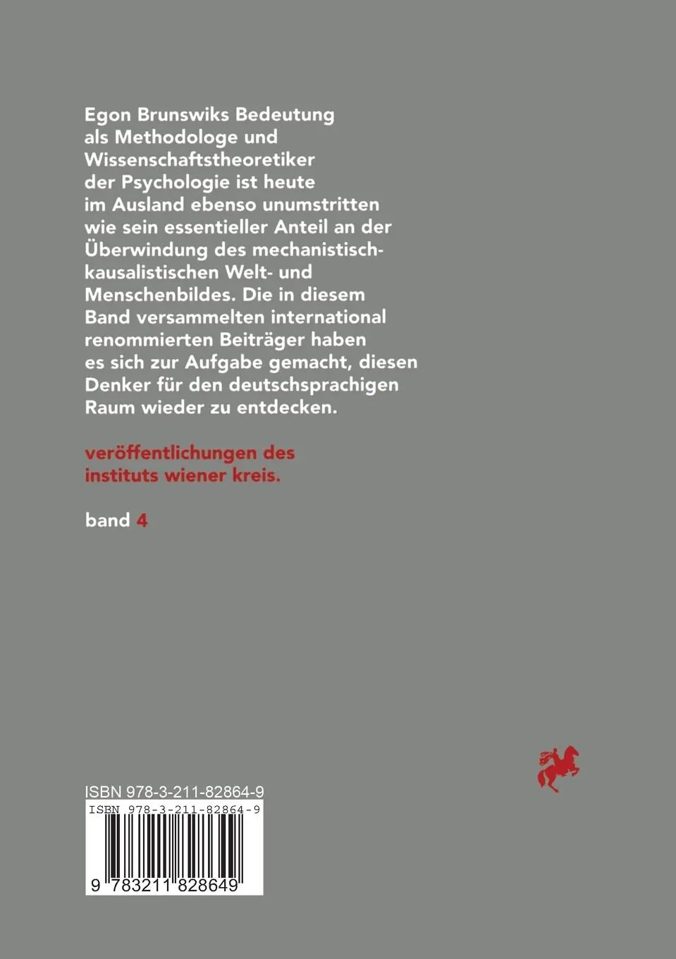 Rückseite: 9783211828649 | "Wahrnehmung und Gegenstandswelt" | Kurt R. Fischer (u. a.) | Buch
