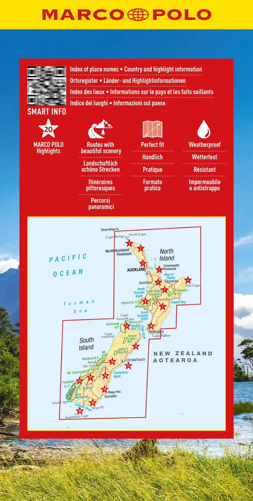 Rückseite: 9783575018649 | MARCO POLO Reisekarte Neuseeland 1:1 Mio. | (Land-)Karte | Deutsch