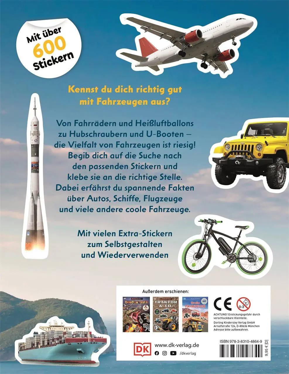 Rückseite: 9783831048649 | Sticker-Lexikon. Fahrzeuge | DK Verlag - Kids | Taschenbuch | 72 S.