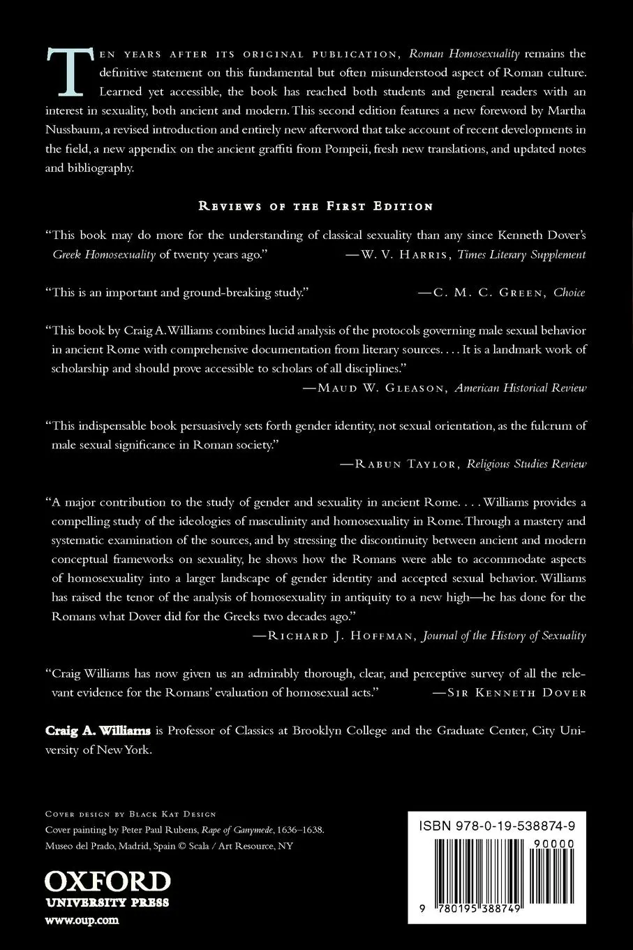 Rückseite: 9780195388749 | Roman Homosexuality | Craig A. Williams | Taschenbuch | Englisch