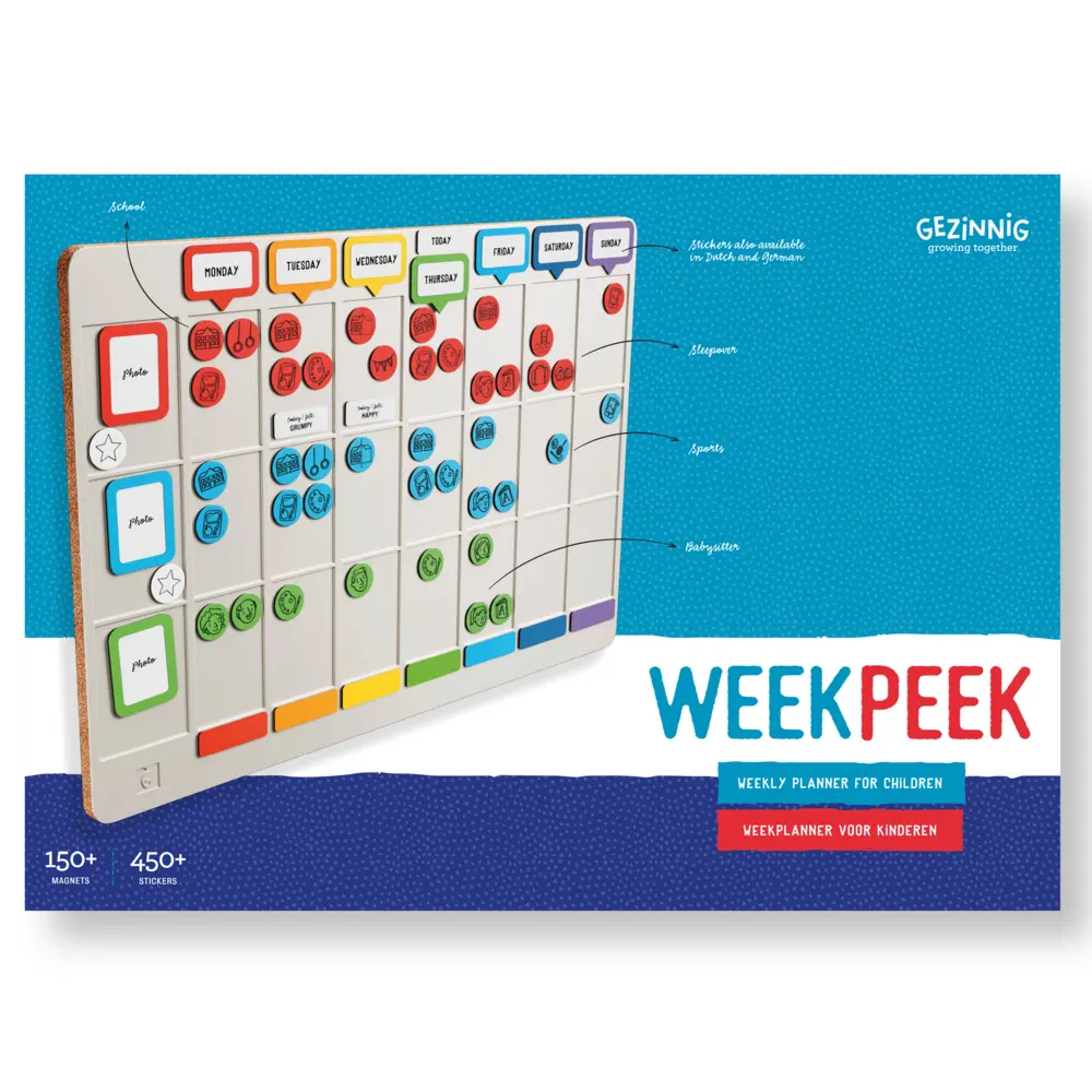 Cover: 9789083378749 | WEEKPEEK | Weekly Planner for one or more children (3+) | Gezinnig