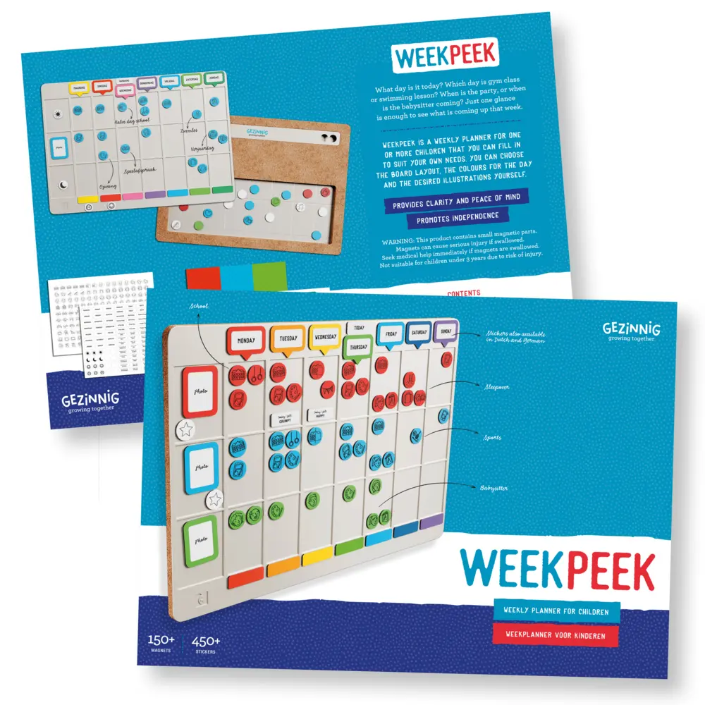 Bild: 9789083378749 | WEEKPEEK | Weekly Planner for one or more children (3+) | Gezinnig