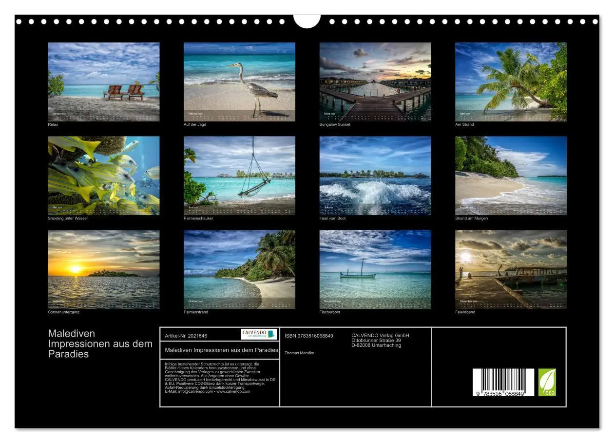Bild: 9783516068849 | Malediven Impressionen aus dem Paradies (Wandkalender 2026 DIN A3...