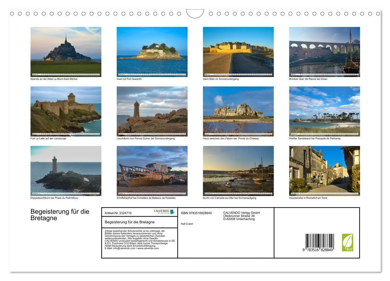 Bild: 9783516828849 | Begeisterung für die Bretagne (Wandkalender 2027 DIN A3 quer),...