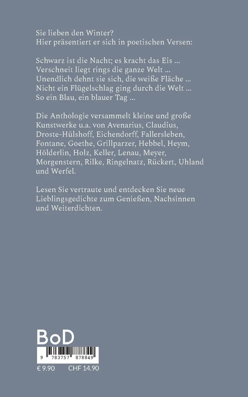 Rückseite: 9783757878849 | Wintergedichte | Ihre Lieblingsjahreszeit in der Lyrik | Taschenbuch