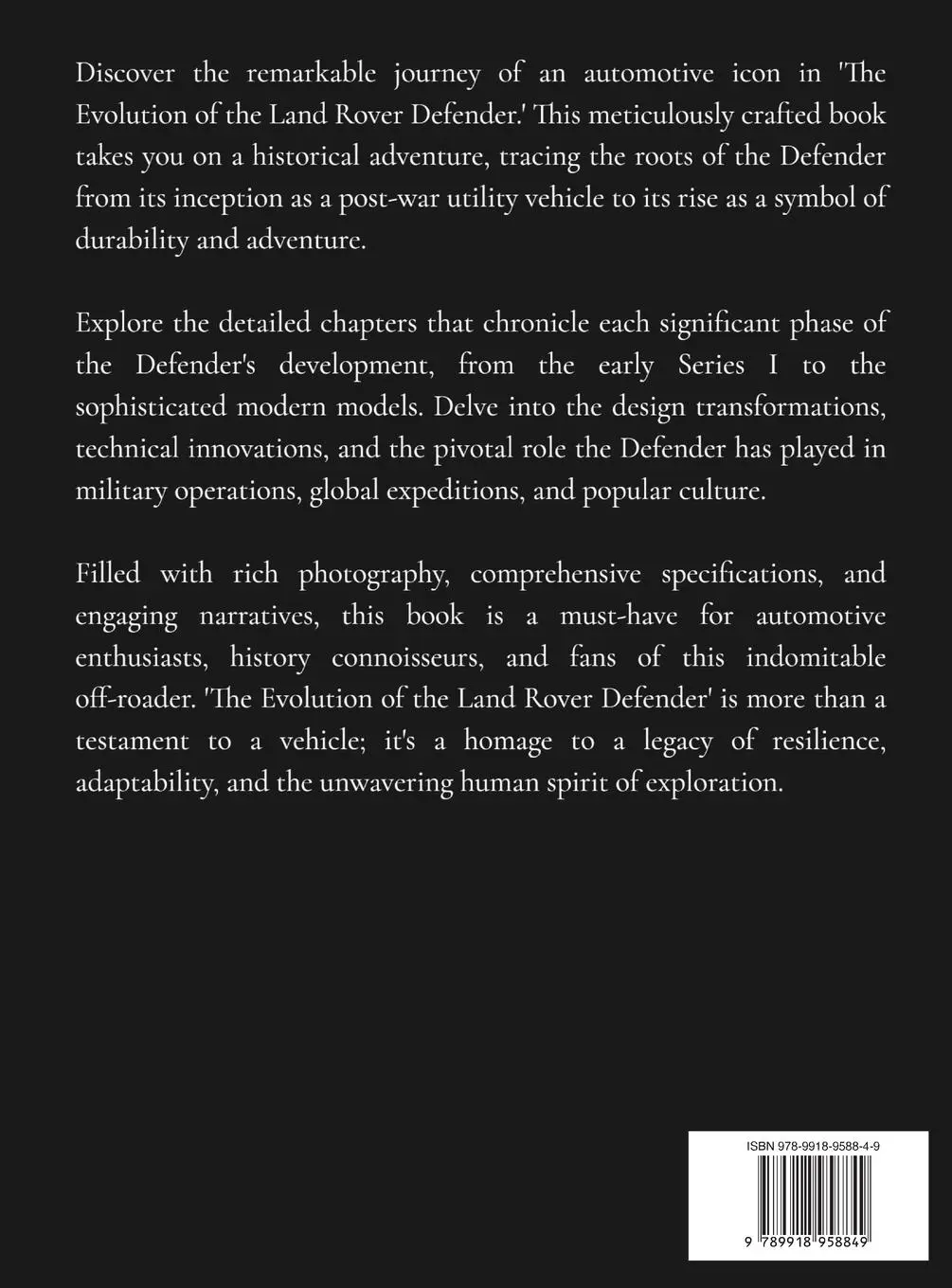 Rückseite: 9789918958849 | The Evolution Of The Land Rover Defender | Etienne Psaila | Buch