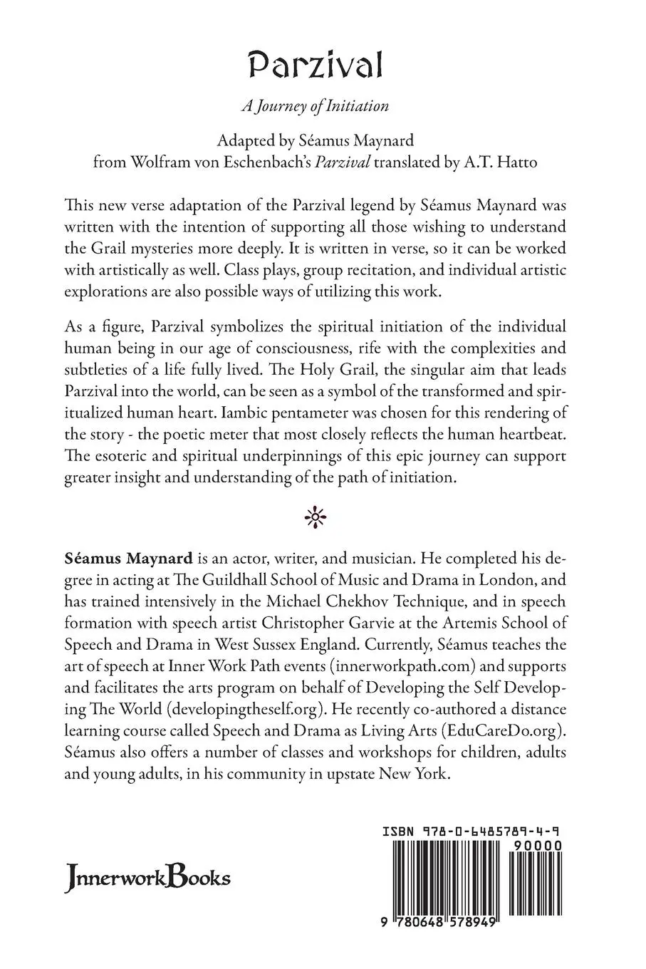 Rückseite: 9780648578949 | Parzival | A Journey of Initiation | Séamus Maynard | Taschenbuch