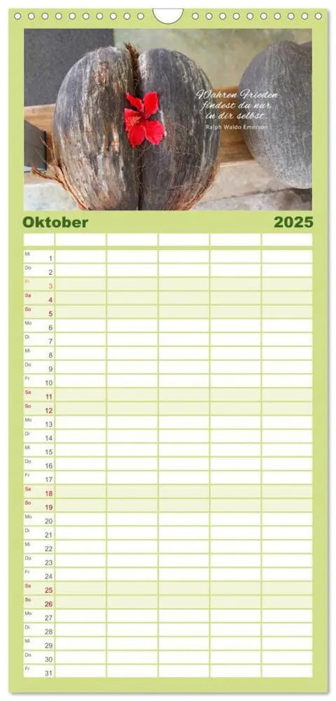 Bild: 9783457108949 | Familienplaner 2025 - Ruhe und Gelassenheit 2025 mit 5 Spalten...