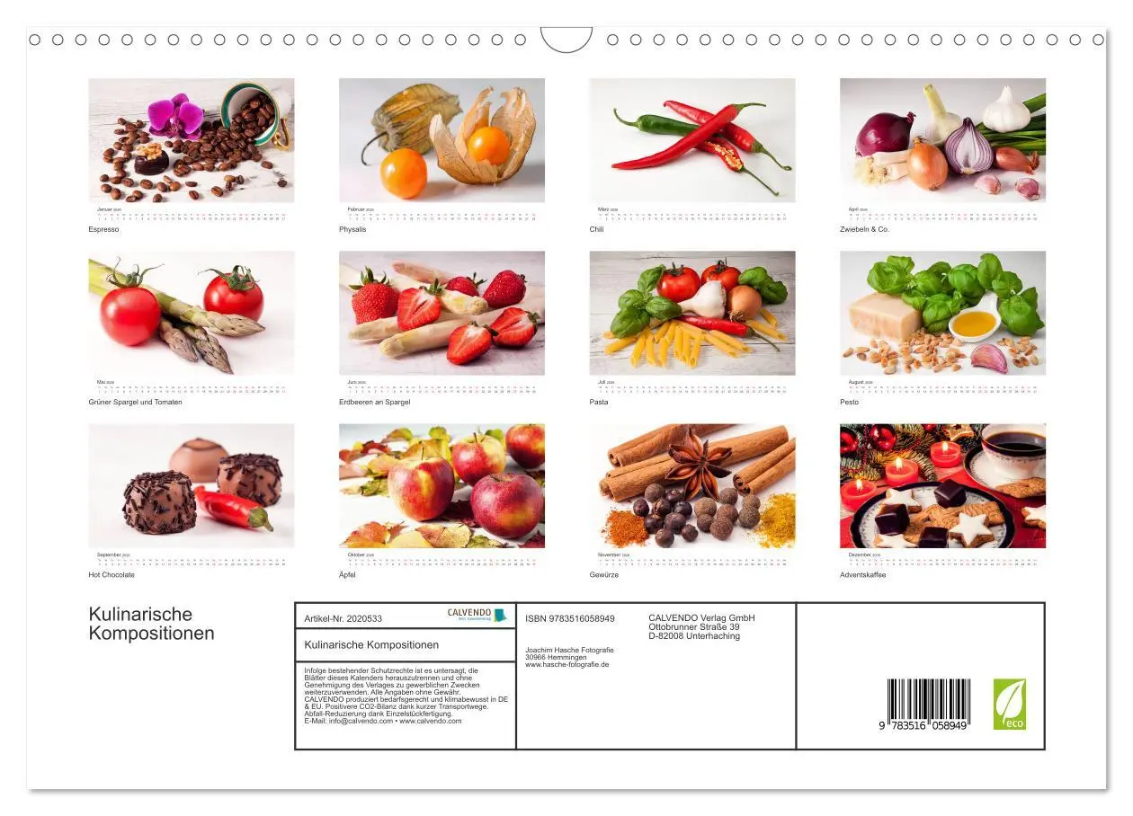 Bild: 9783516058949 | Kulinarische Kompositionen (Wandkalender 2026 DIN A3 quer),...