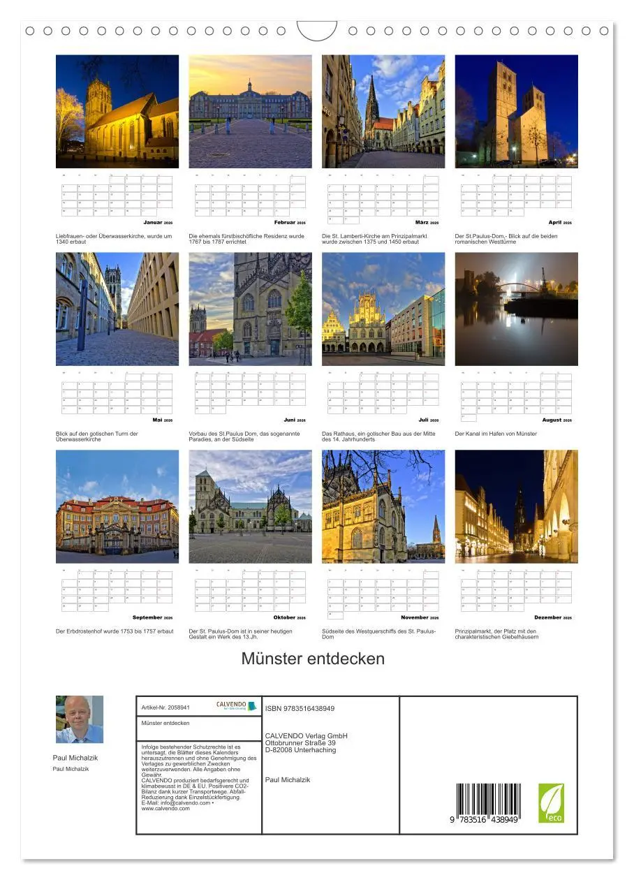 Bild: 9783516438949 | Münster entdecken (Wandkalender 2026 DIN A3 hoch), CALVENDO...