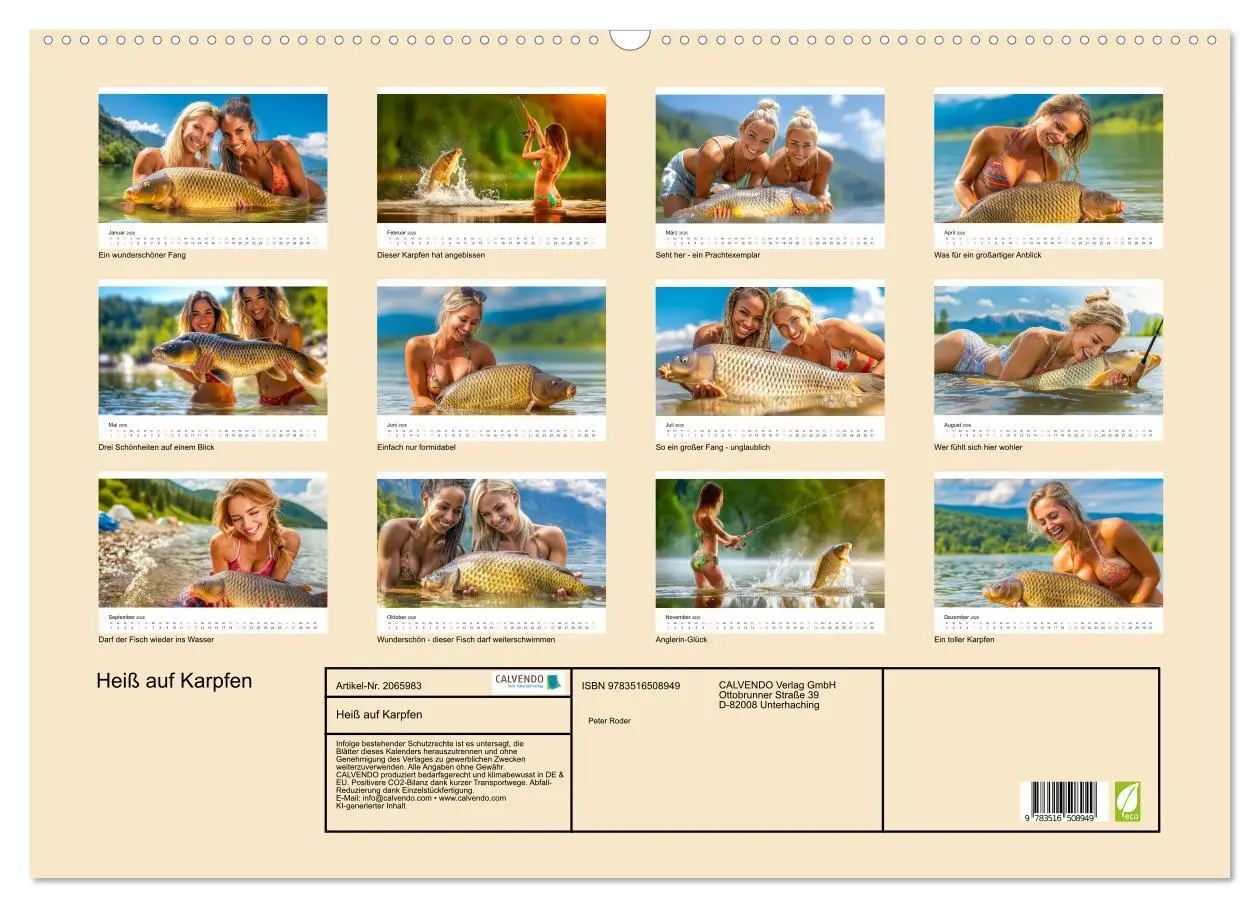 Bild: 9783516508949 | Heiß auf Karpfen (Wandkalender 2026 DIN A2 quer), CALVENDO...