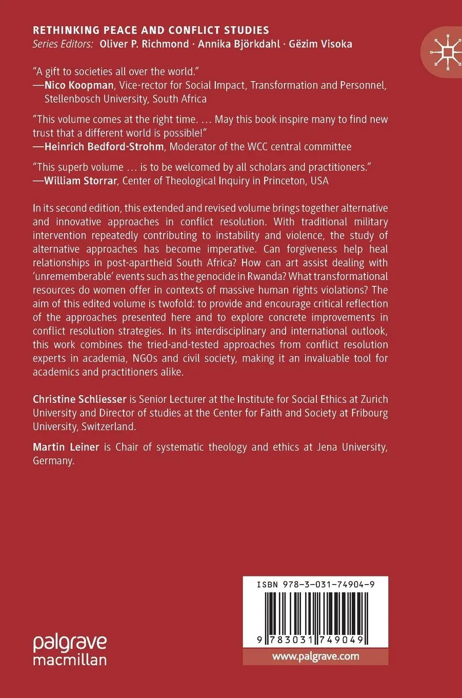 Rückseite: 9783031749049 | Alternative Approaches in Conflict Resolution | Martin Leiner (u. a.)