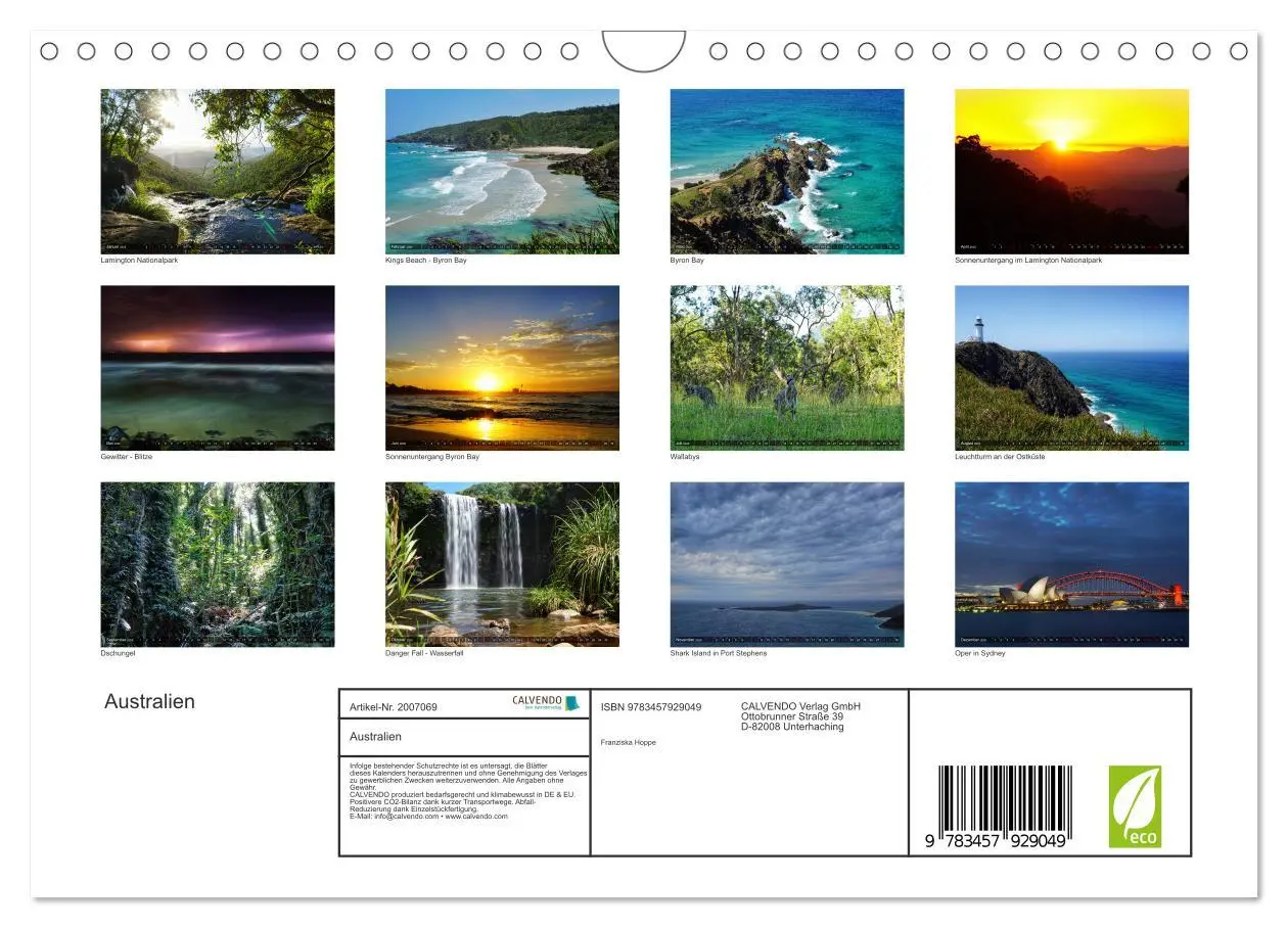 Bild: 9783457929049 | Australien (Wandkalender 2026 DIN A4 quer), CALVENDO Monatskalender