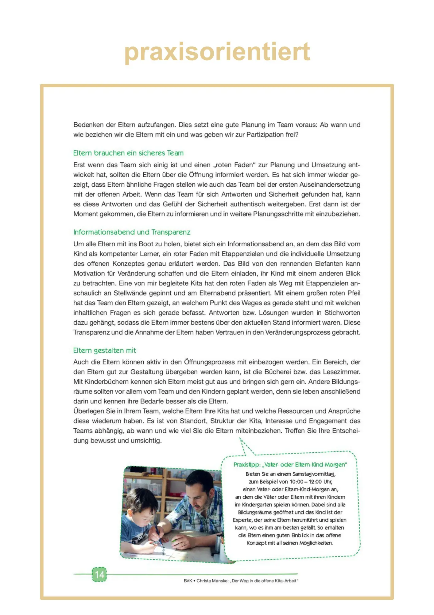 Bild: 9783867409049 | Der Weg in die offene Kita-Arbeit | Christa Manske | Taschenbuch