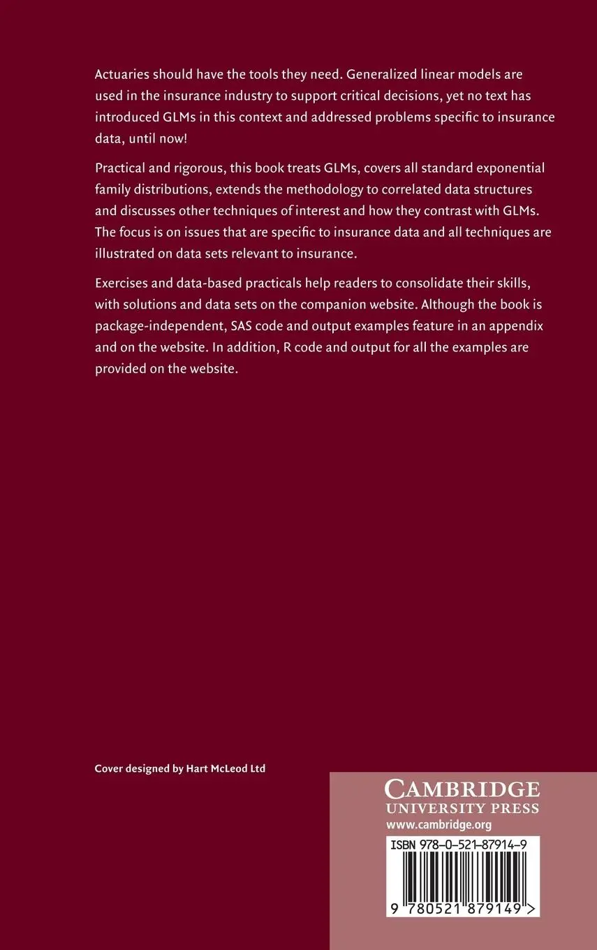 Rückseite: 9780521879149 | Generalized Linear Models for Insurance Data | Piet De Jong (u. a.)