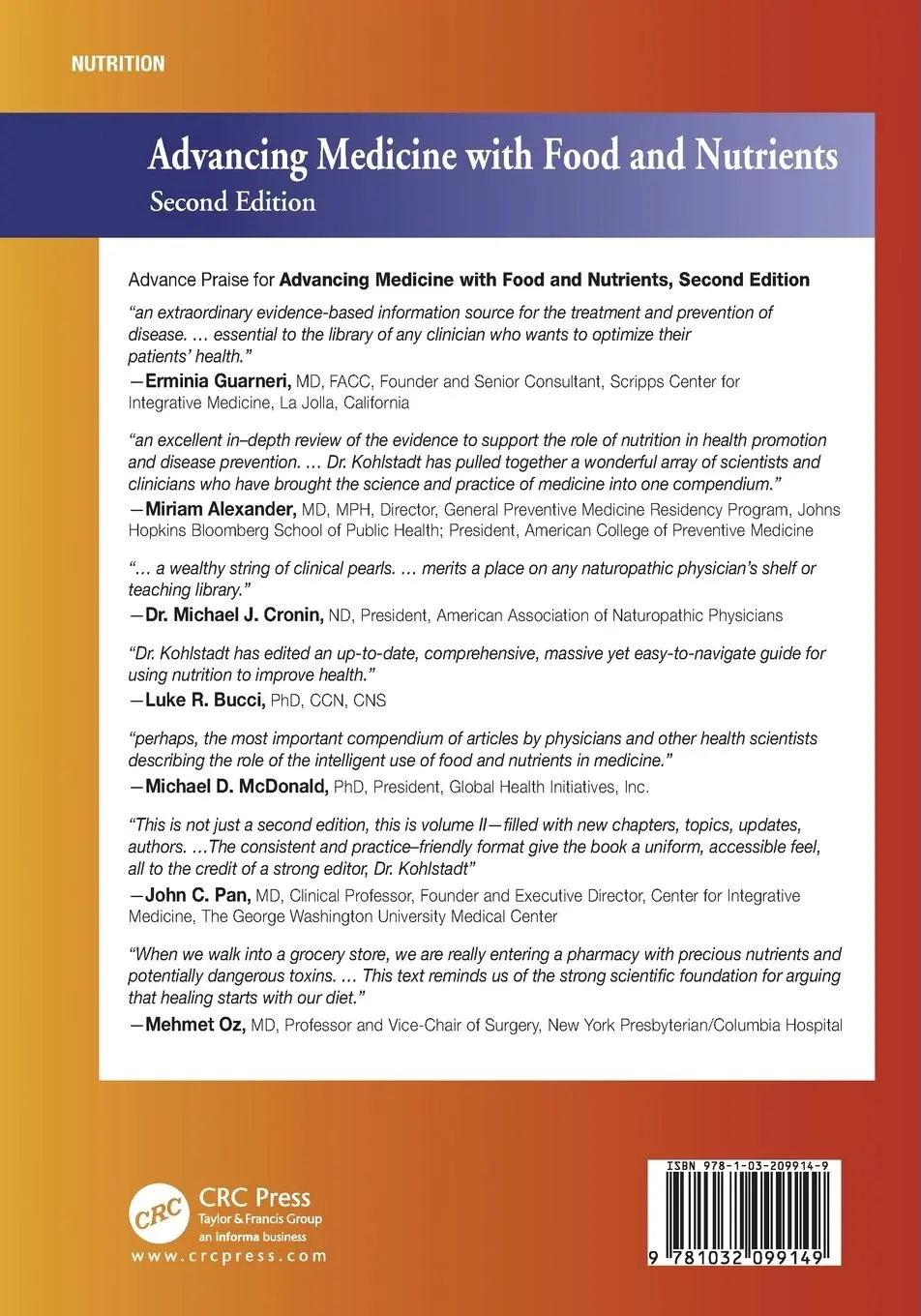Rückseite: 9781032099149 | Advancing Medicine with Food and Nutrients | Ingrid Kohlstadt | Buch
