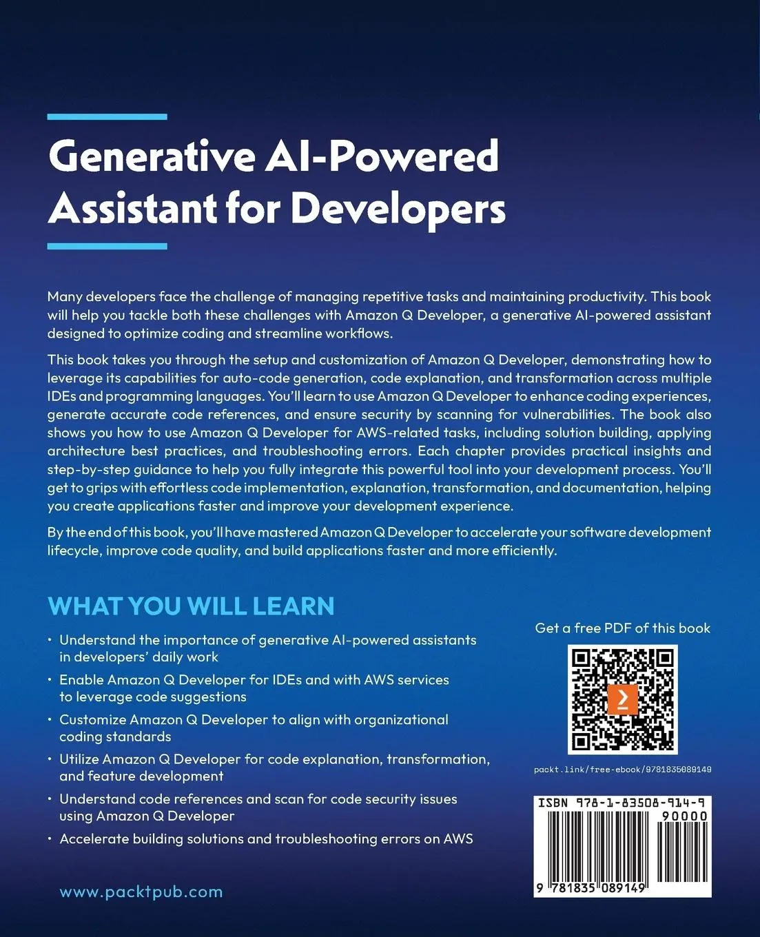 Rückseite: 9781835089149 | Generative AI-Powered Assistant for Developers | Behram Irani (u. a.)