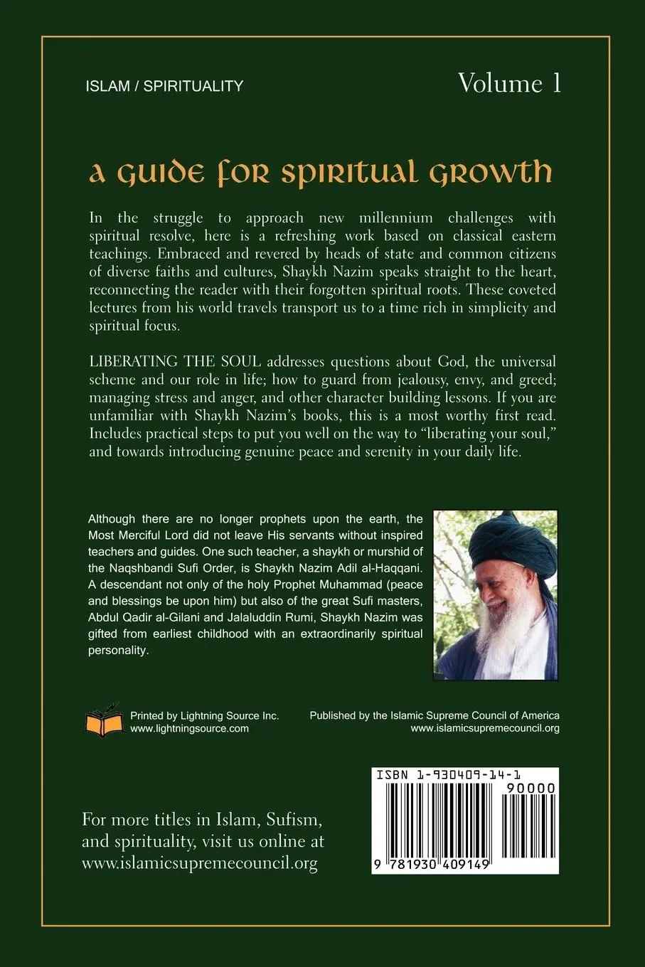 Rückseite: 9781930409149 | Liberating the Soul | A Guide for Spiritual Growth, Volume One | Buch