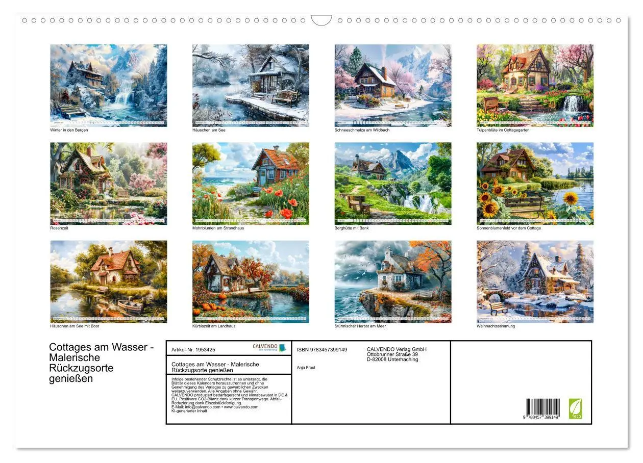 Bild: 9783457399149 | Cottages am Wasser - Malerische Rückzugsorte genießen (Wandkalender...