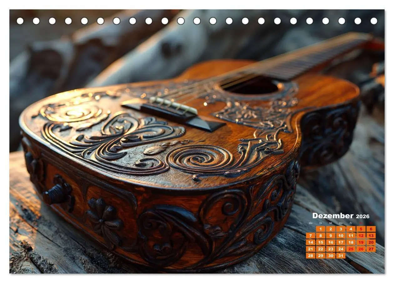 Bild: 9783457469149 | Sechs Saiten, Zwölf Monate - Der Gitarrenkalender (Tischkalender...