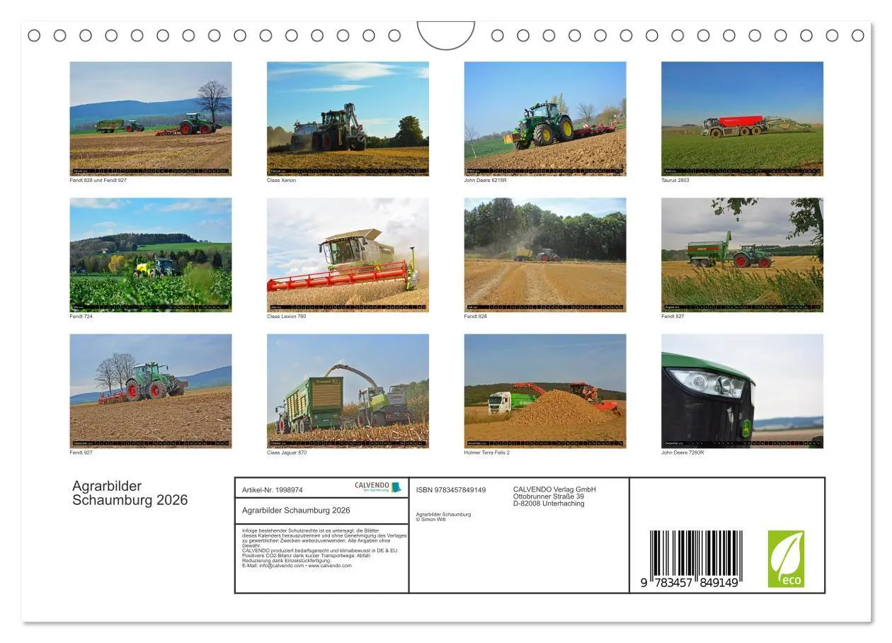 Bild: 9783457849149 | Agrarbilder Schaumburg 2026 (Wandkalender 2026 DIN A4 quer),...