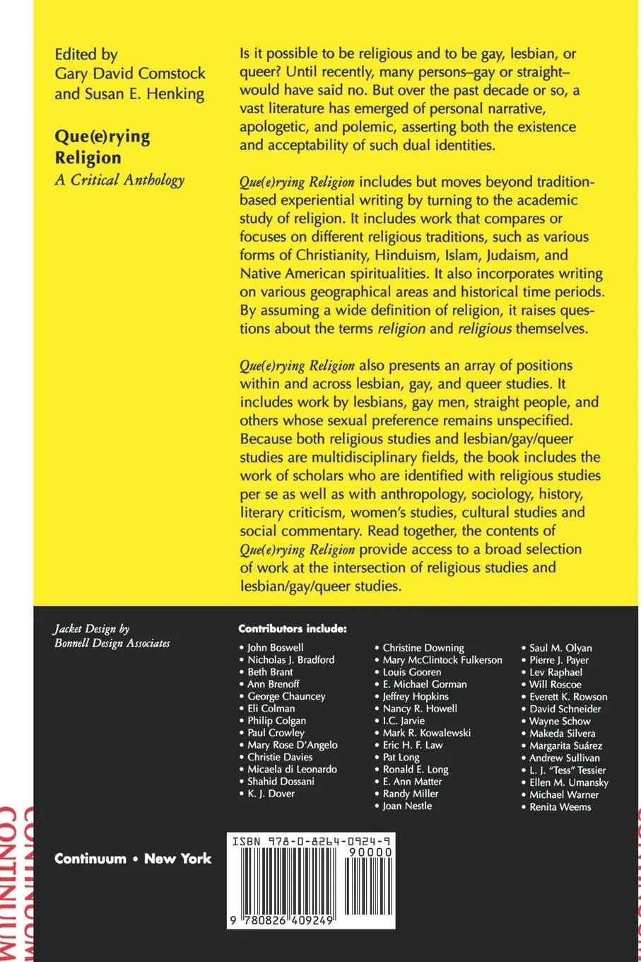 Rückseite: 9780826409249 | Que(e)Rying Religion | Gary D. Comstock (u. a.) | Taschenbuch | 1997