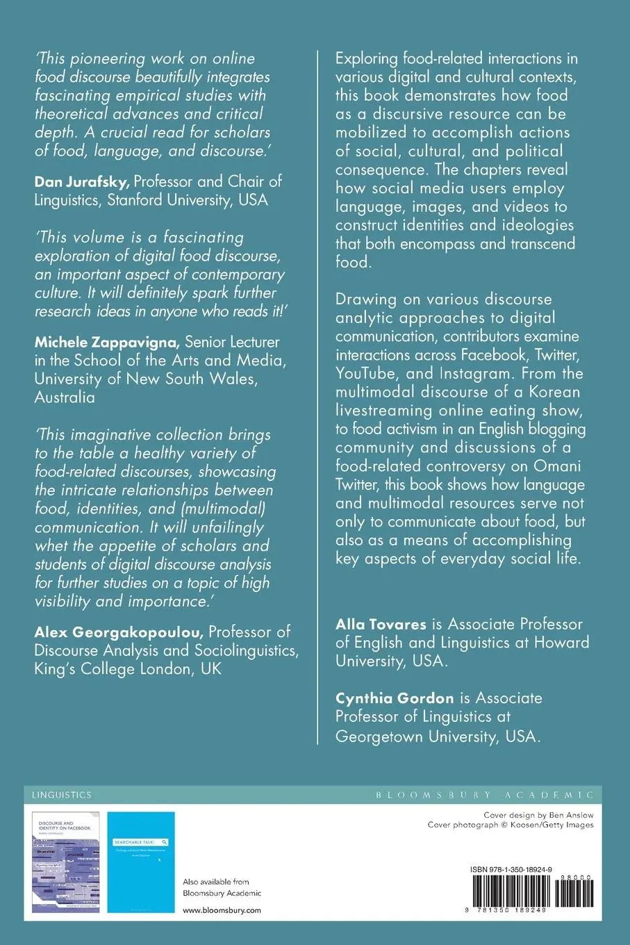 Rückseite: 9781350189249 | Identity and Ideology in Digital Food Discourse | Alla Tovares (u. a.)