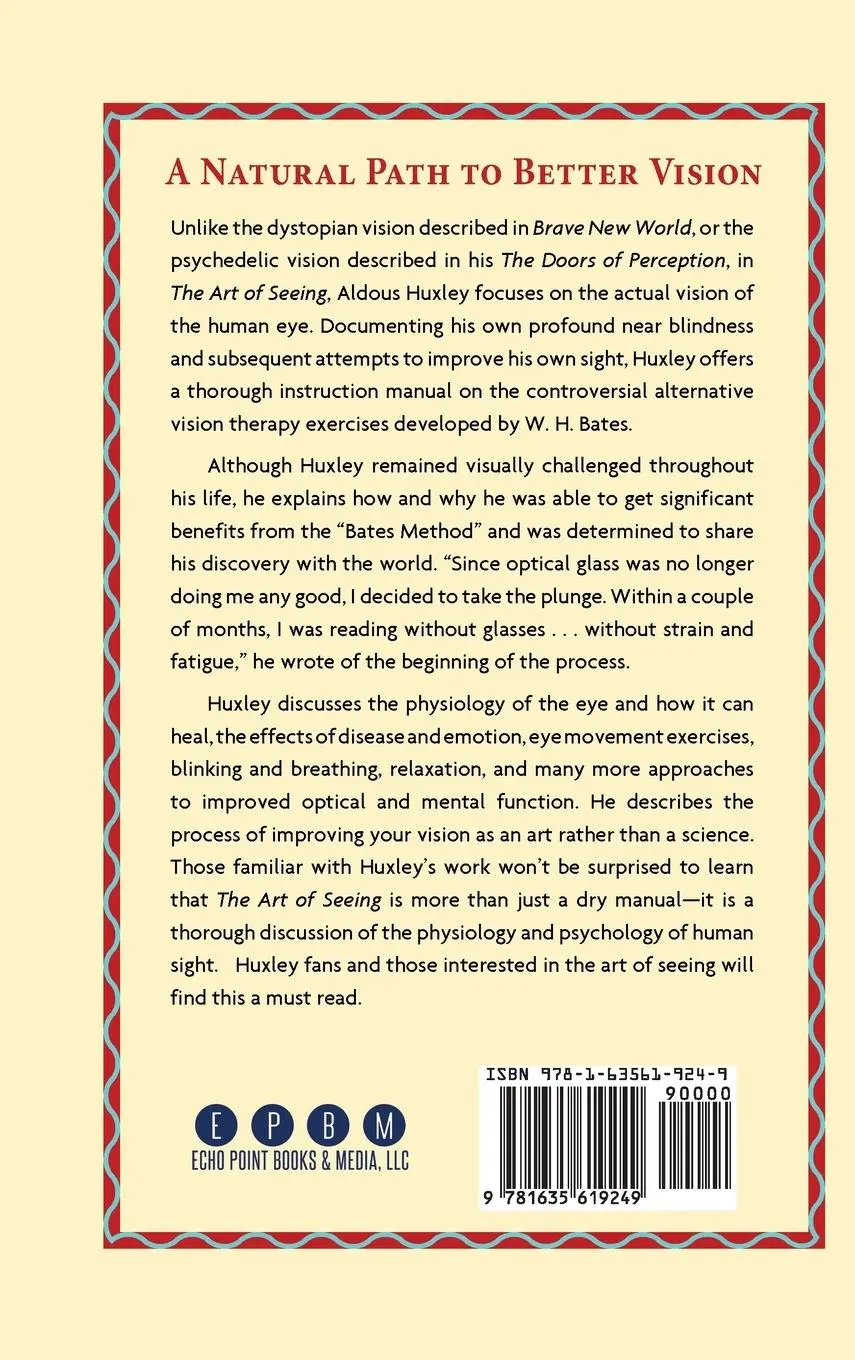 Rückseite: 9781635619249 | The Art of Seeing (The Collected Works of Aldous Huxley) | Huxley