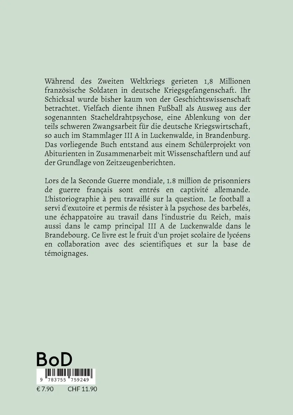 Rückseite: 9783755759249 | Fußball in Gefangenschaft - Football en captivité | Theilig (u. a.)