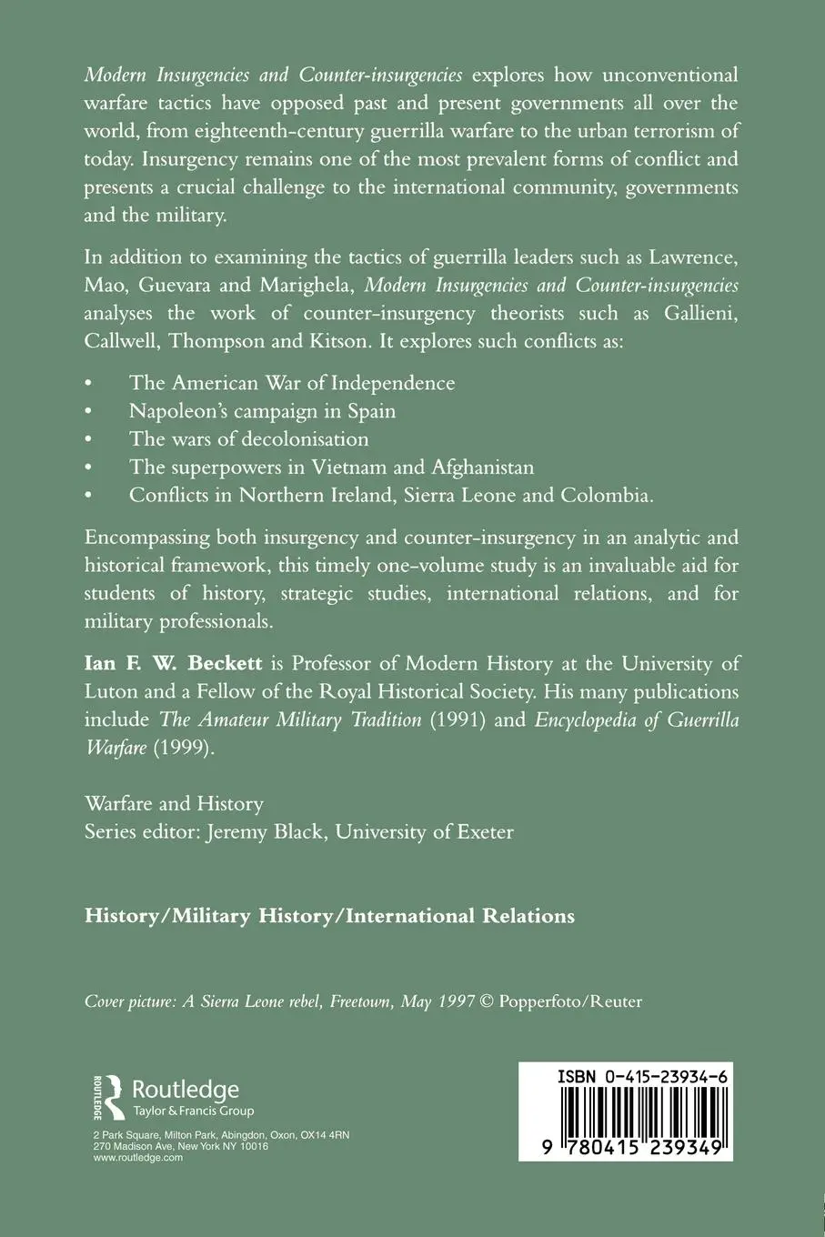 Rückseite: 9780415239349 | Modern Insurgencies and Counter-Insurgencies | Ian F. Beckett | Buch